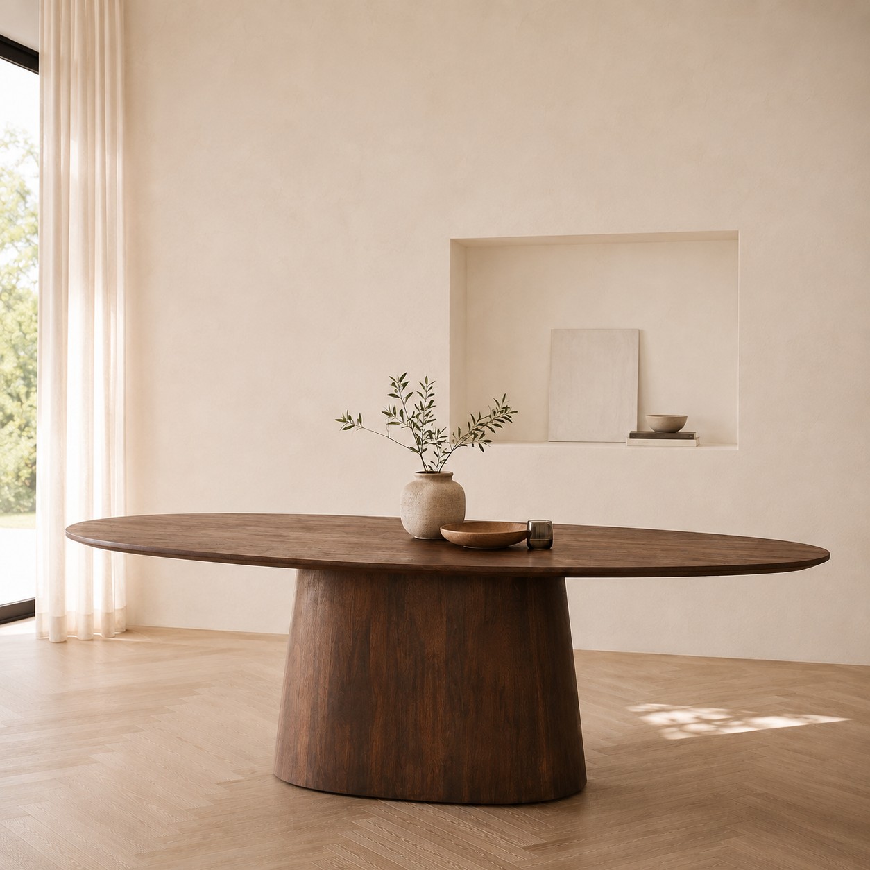 Esstisch ARON 200 x 110 cm dänisch oval Mangoholz braun