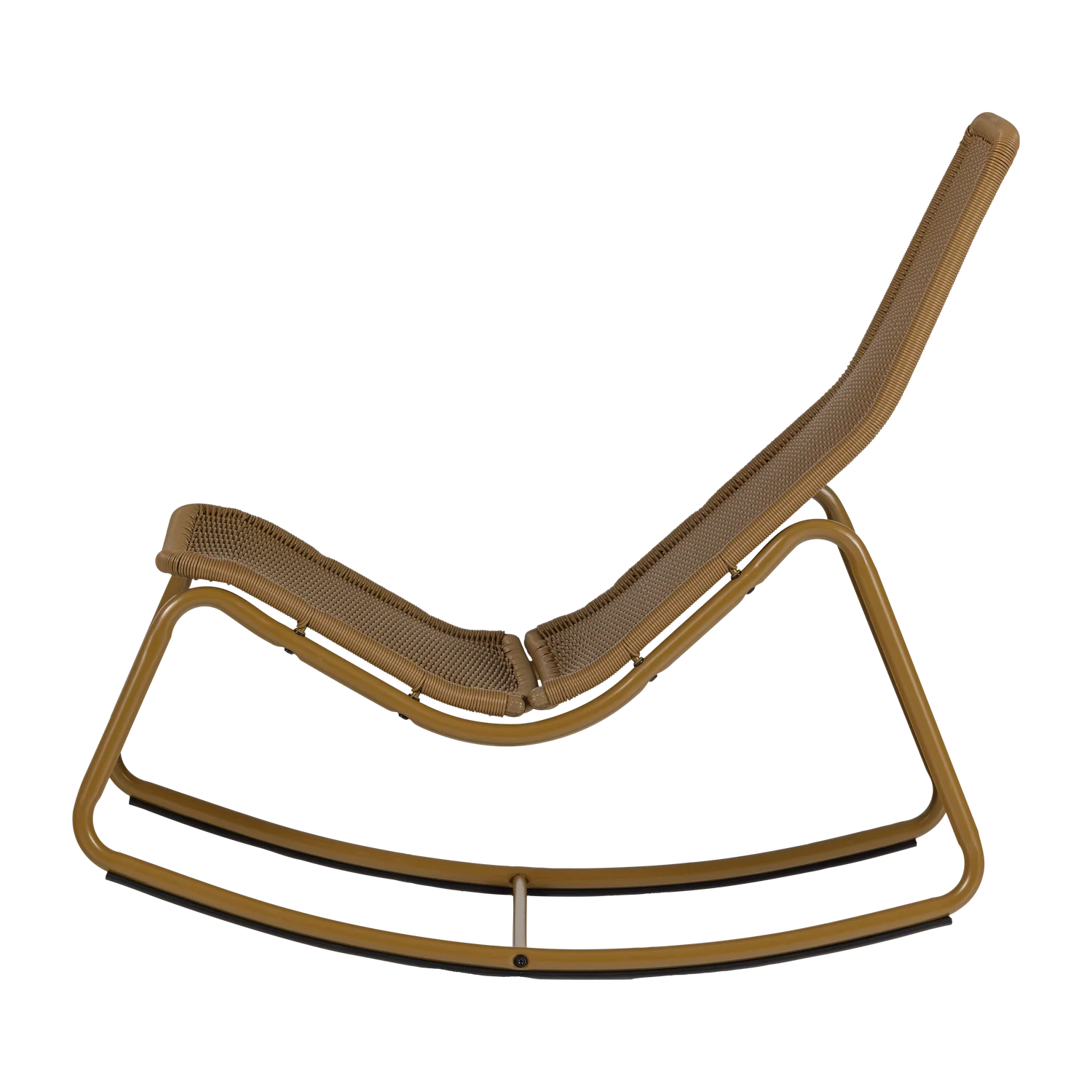 Outdoor Schaukelstuhl Gartenstuhl TOM Metall Kunstrattan honiggelb