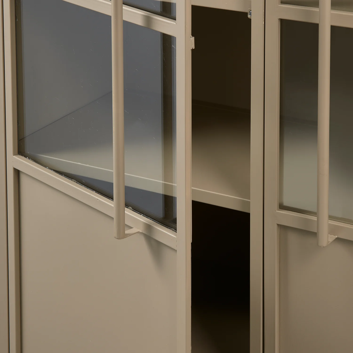 Industrie Vitrine Exhibit H 170 cm Metall khaki
