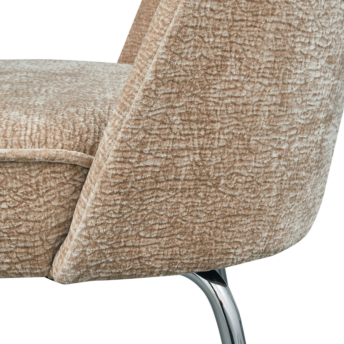 Esszimmerstuhl Vogue Chromebeine 3D Chenille sand