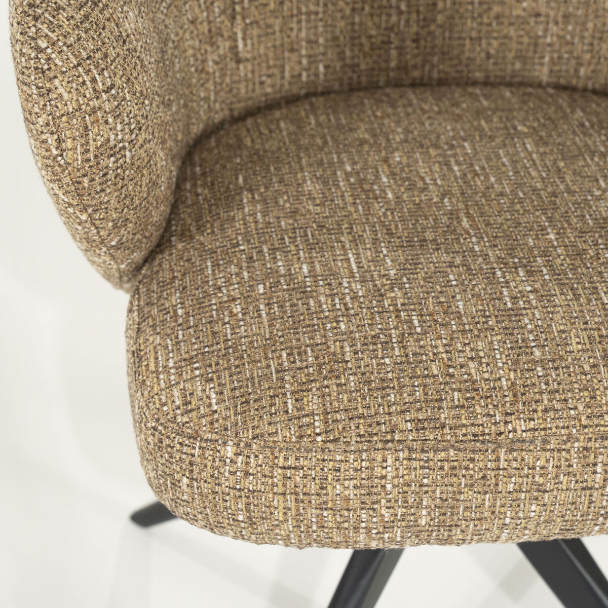 Esszimmer Stuhl Connor drehbar Metall Stoff senffarben