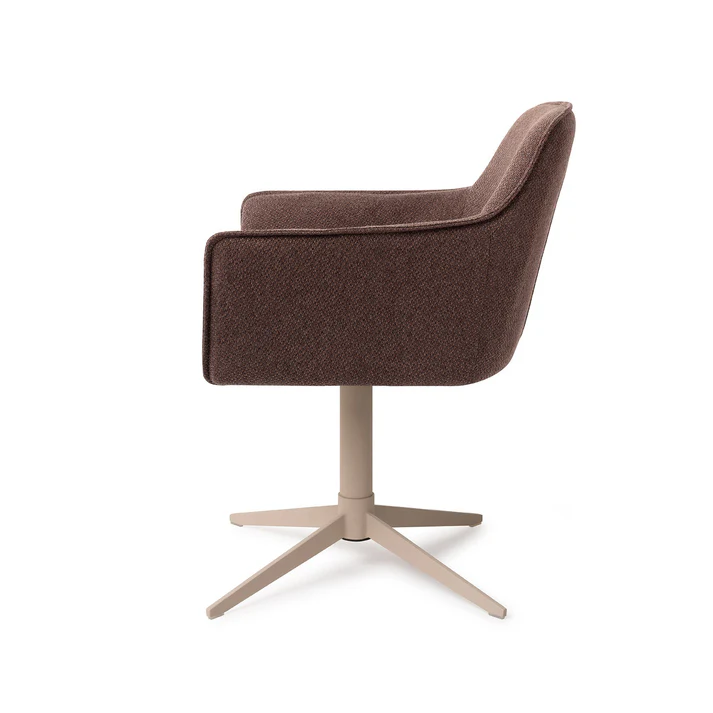 Esszimmerstuhl Hofu – Potters Clay braun mit Gestell in Metall beige