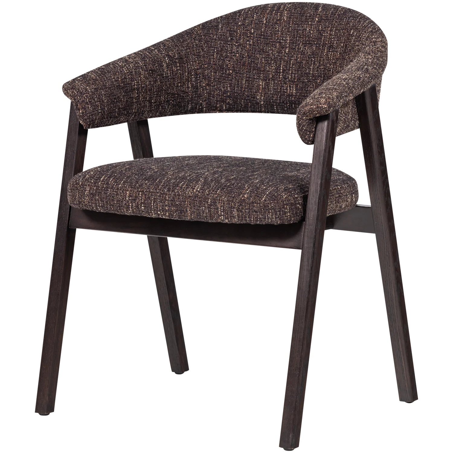 Armlehnstuhl TUNAR Eichenholz Stoff dunkelbraun