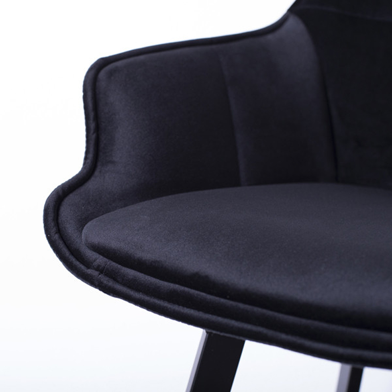 Barhocker Shannon drehbar SH 65 cm Samt schwarz