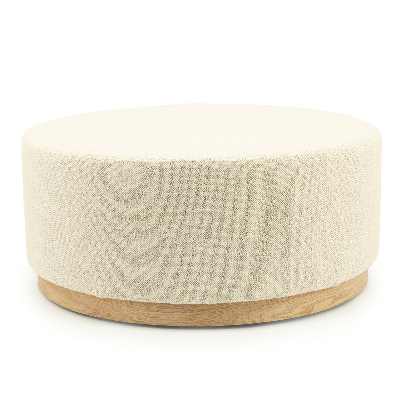 Pouf Sitzhocker Sitzpouf rund beige 80 cm
