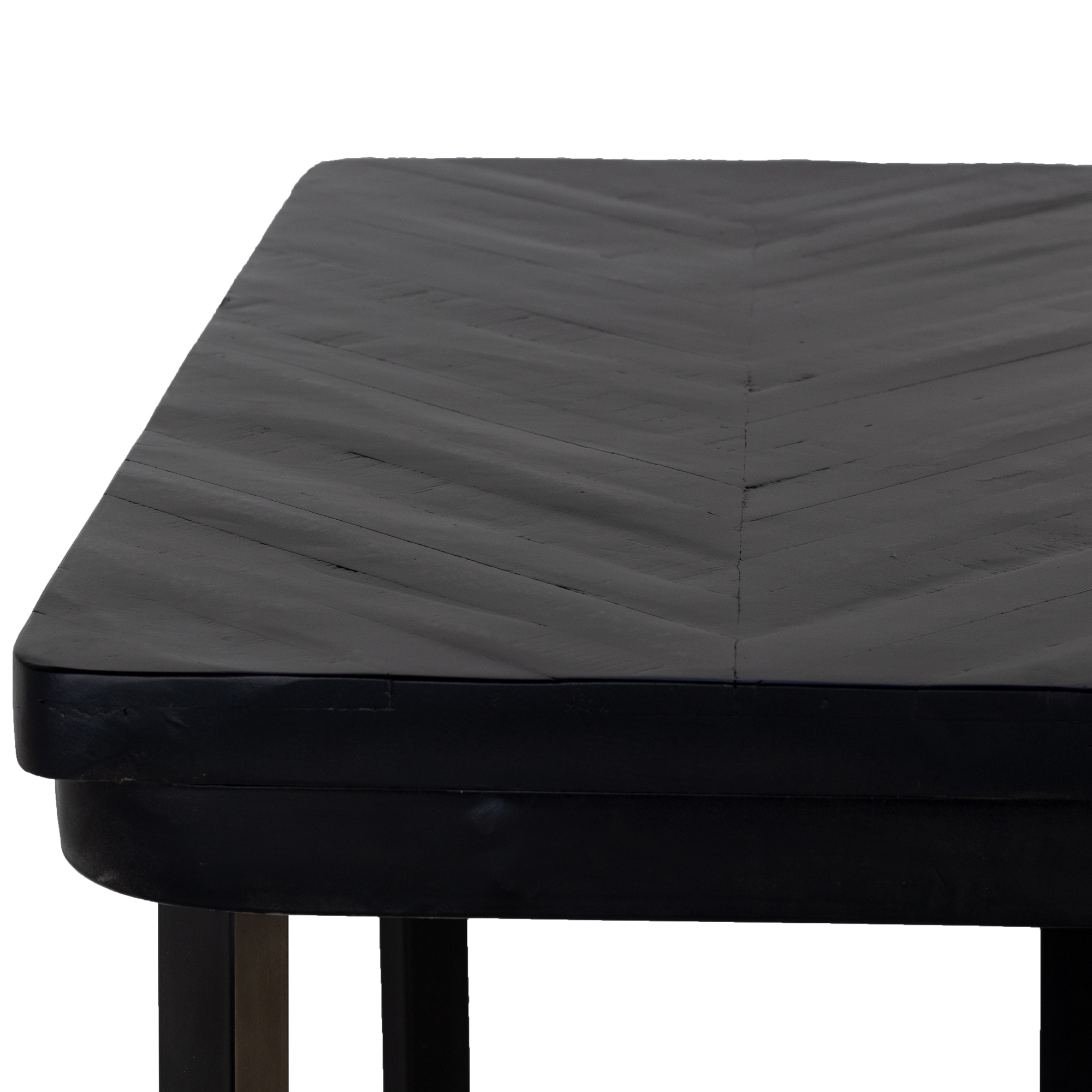 Industrie Bartisch BOB 140 x 60 cm Mango Holz schwarz Fischgräte