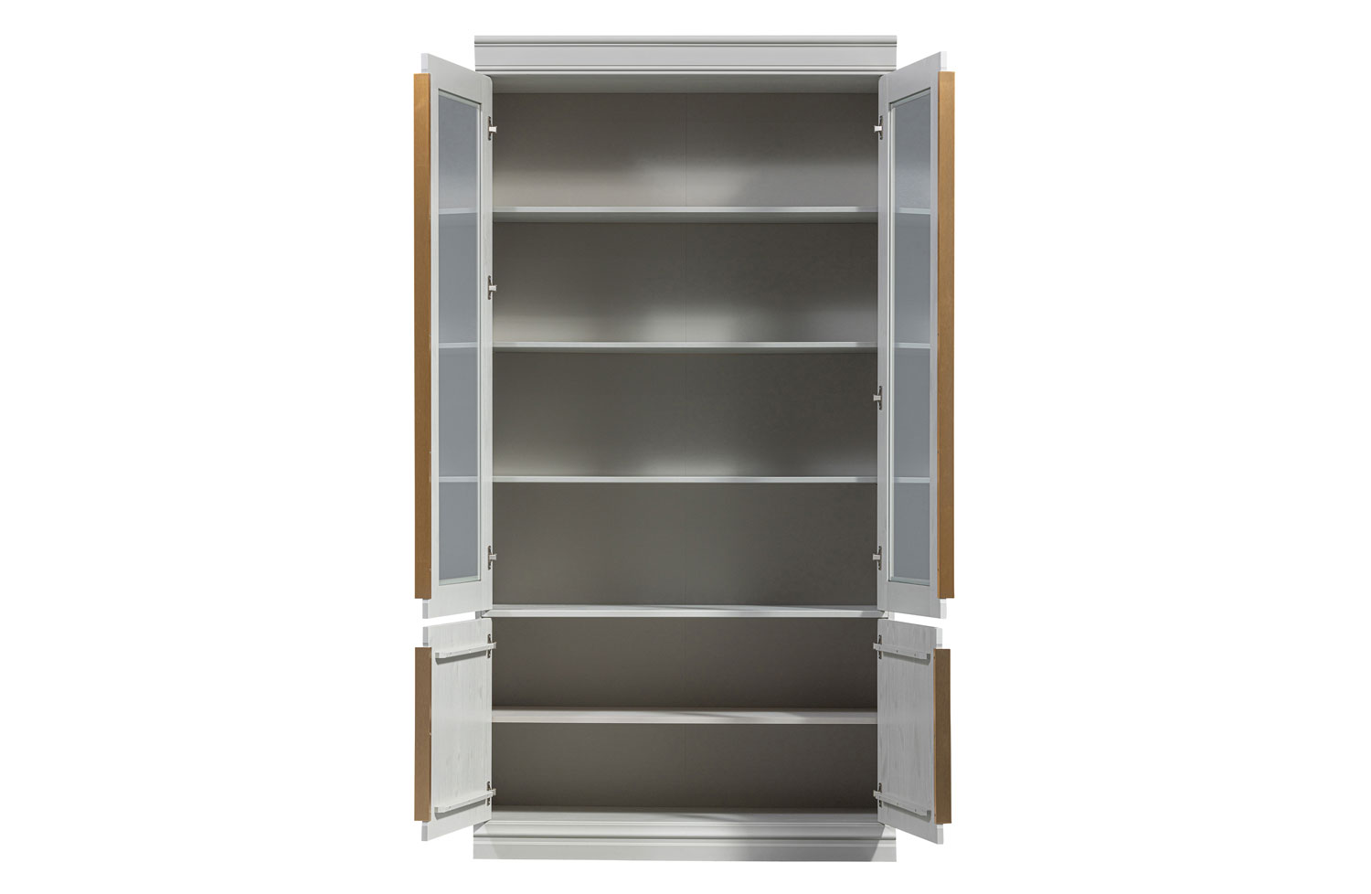 BePureHome Vitrinenschrank Organize B 110 cm Kiefer grau Vitrine
