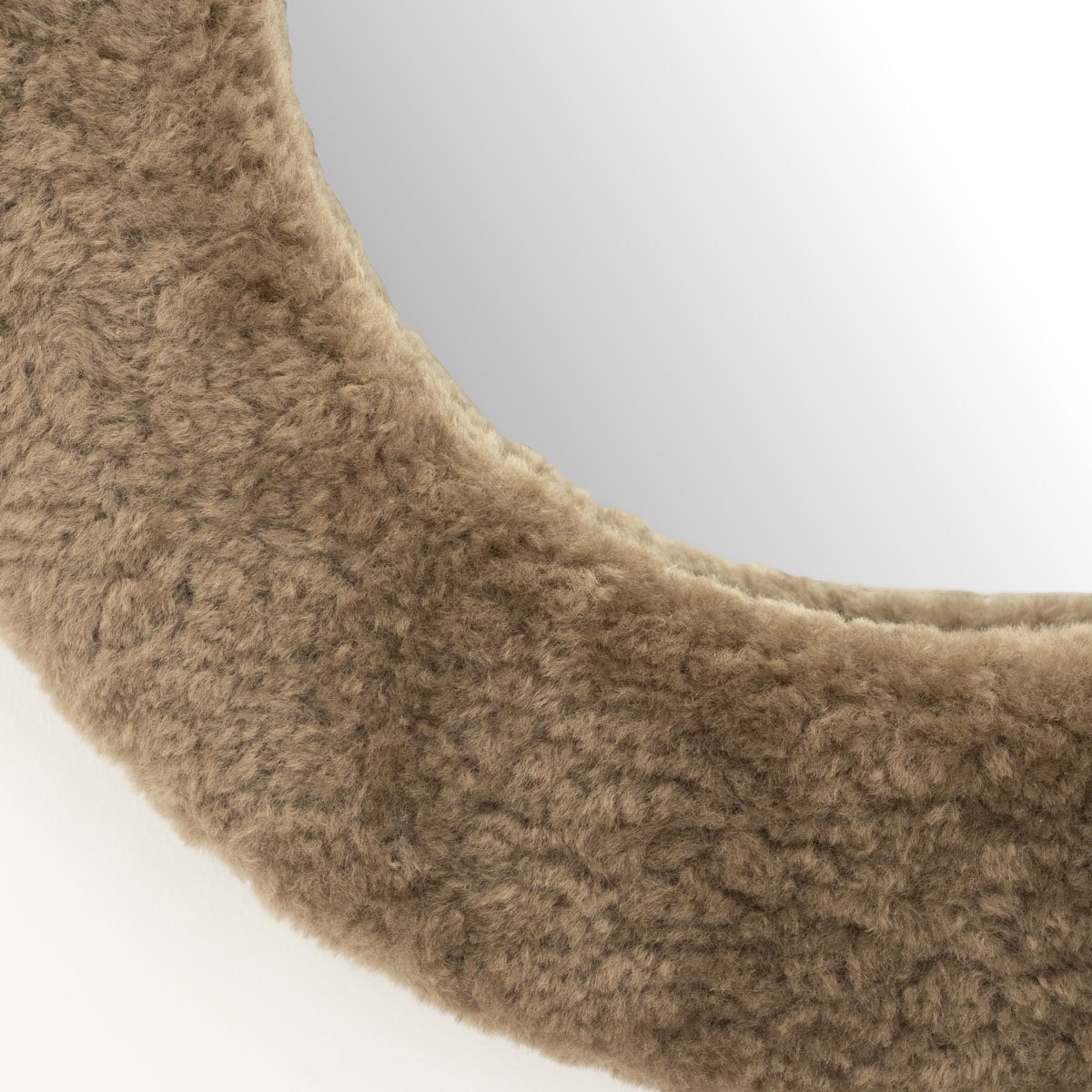 Wandspiegel Kiss oval 130 x 60 Spiegel Stoffrand braun