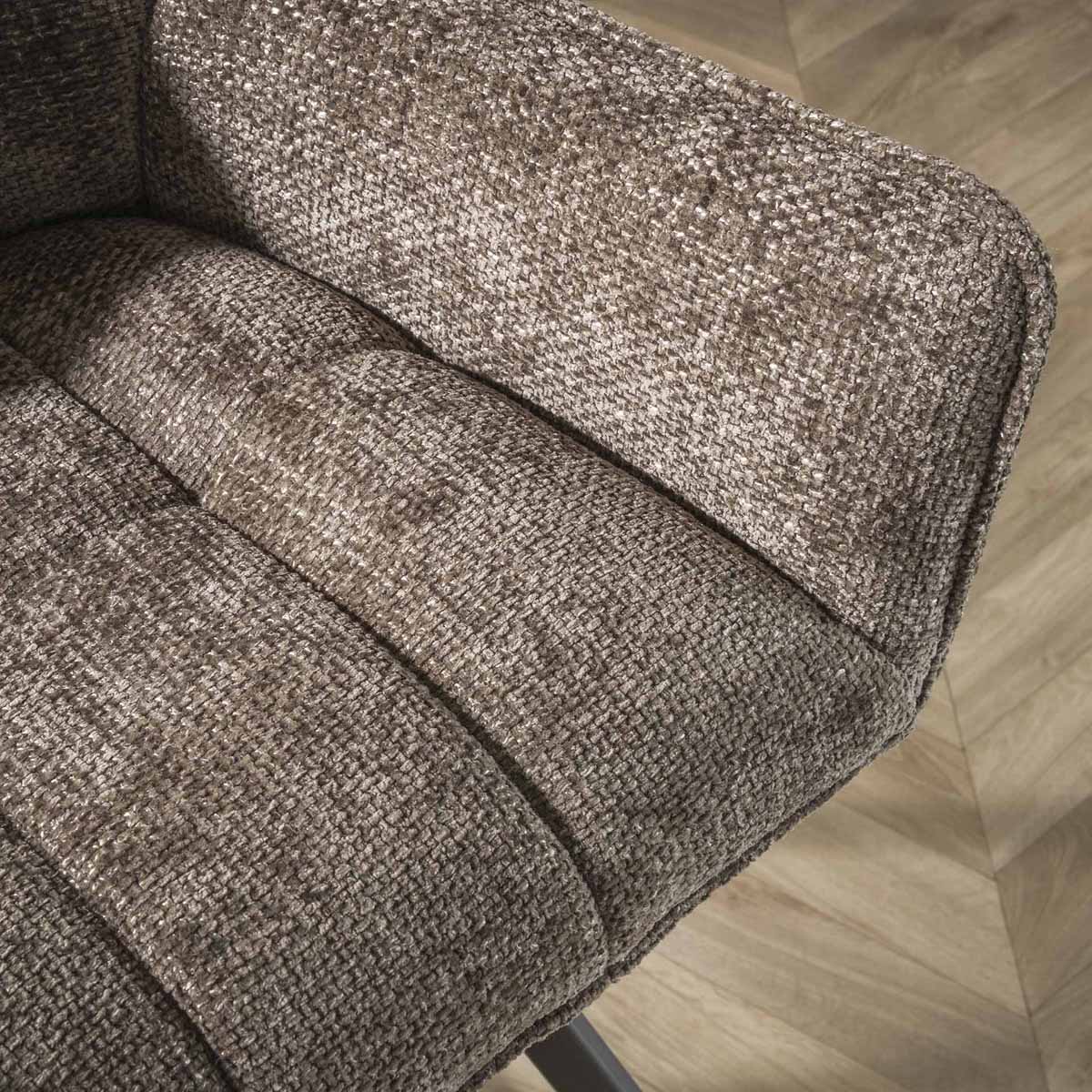 2er Set Armlehnstuhl Fino weiches CHENILLE taupe drehbar