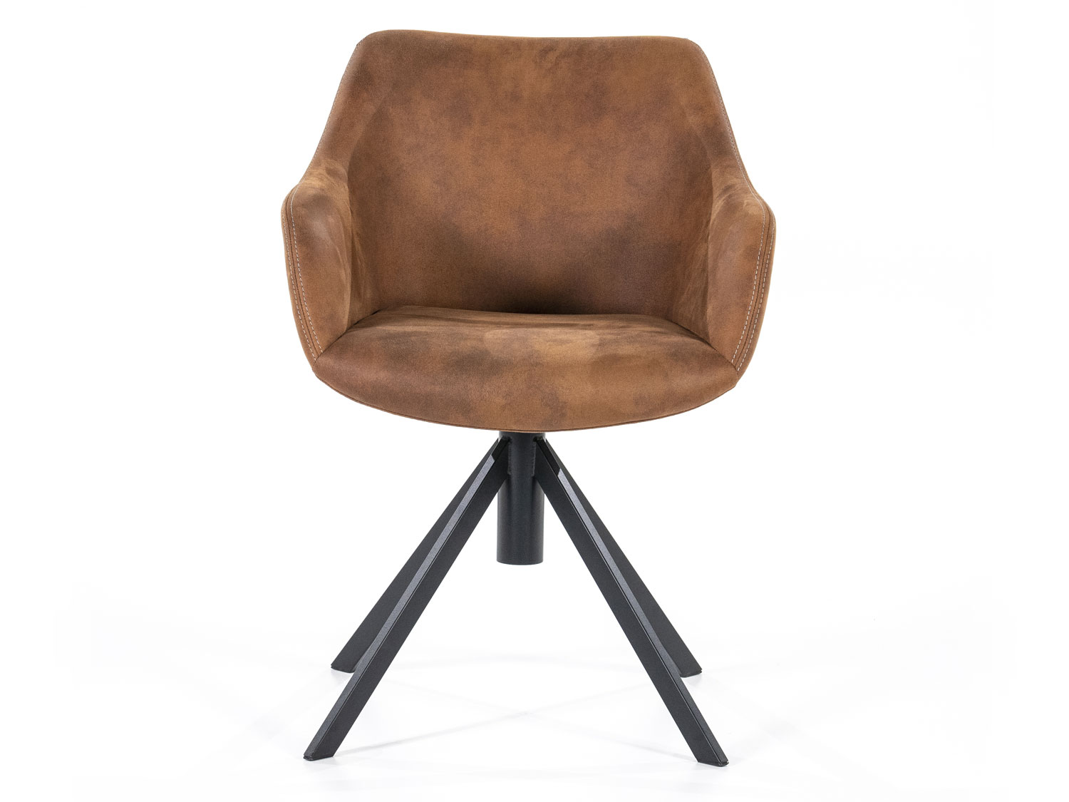 Stuhl Menno cognac drehbar mit Armlehnen