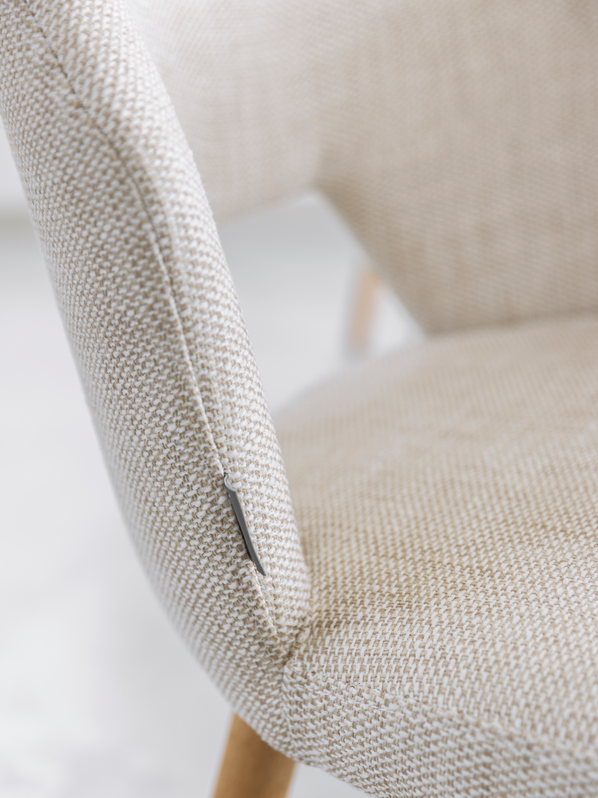 Esszimmerstuhl Blossom Stoff natur Eichenholz Vierfußstuhl 