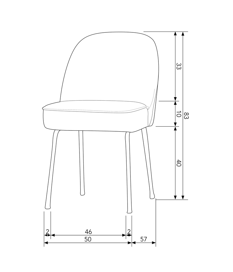 2er Set Esszimmerstuhl Vogue Leder cognac