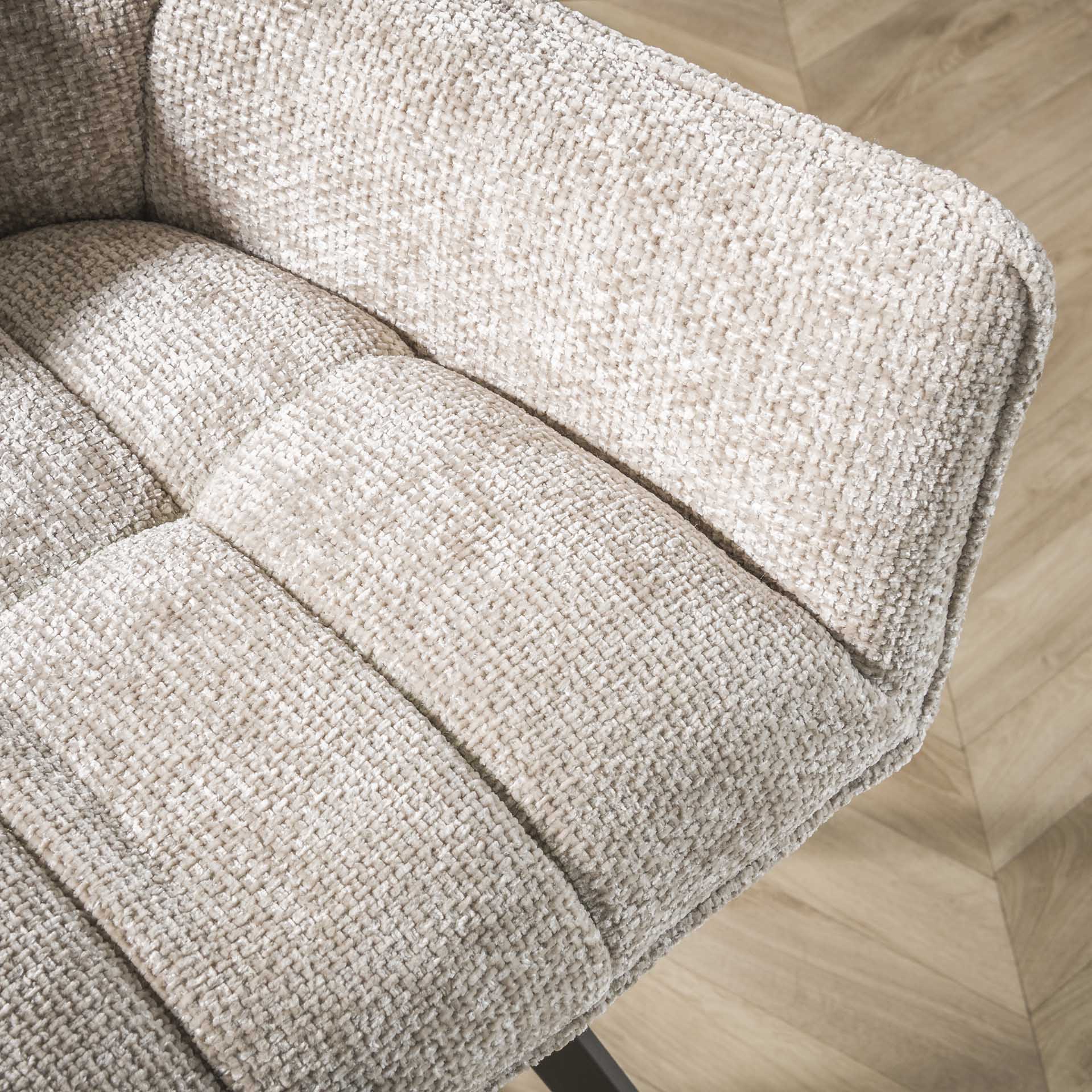 2er Set Barhocker FINO drehbar SH 69 cm weiches Chenille sand