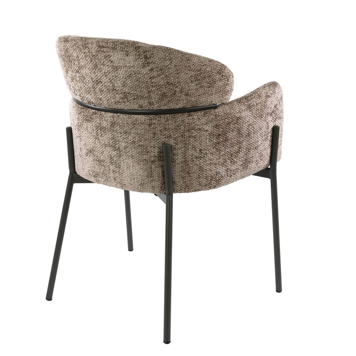 2er Set Armlehnstuhl Boston Chenille Stoff champagner