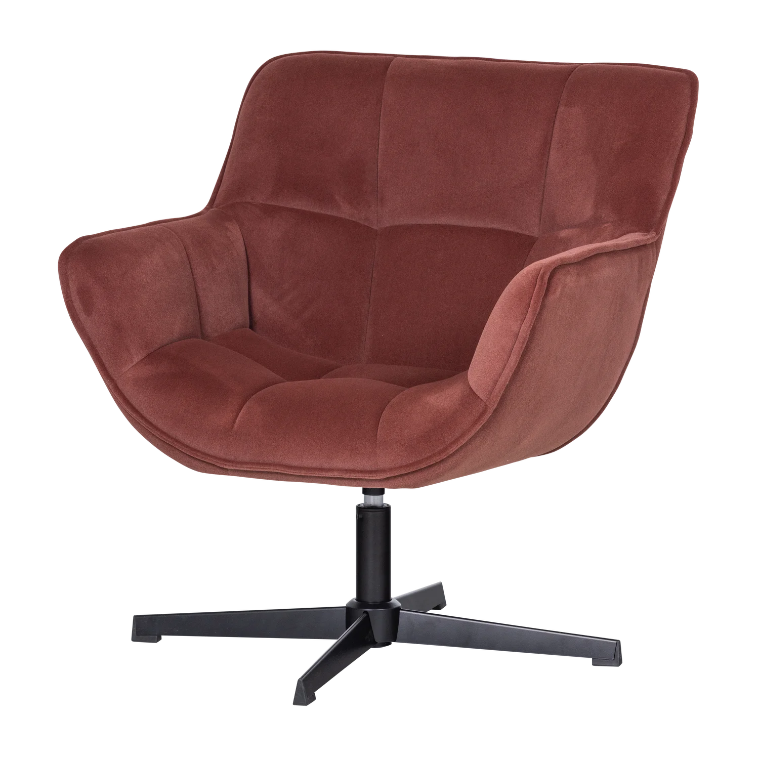 Drehsessel WIBO drehbar Velvet Samt braun rot Sessel