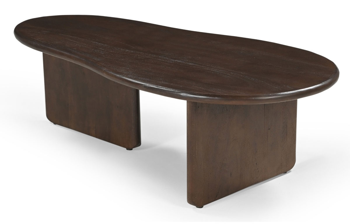 Couchtisch MIRA 130 x 65 cm organisch Mangoholz braun