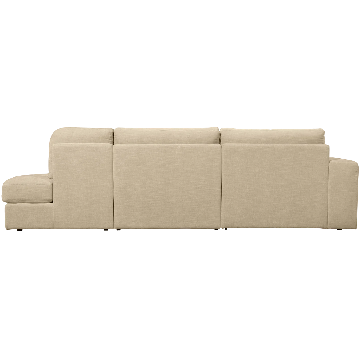 2,5 Sitzer Sofa FAMILY Webstoff sand mit Rundung rechts