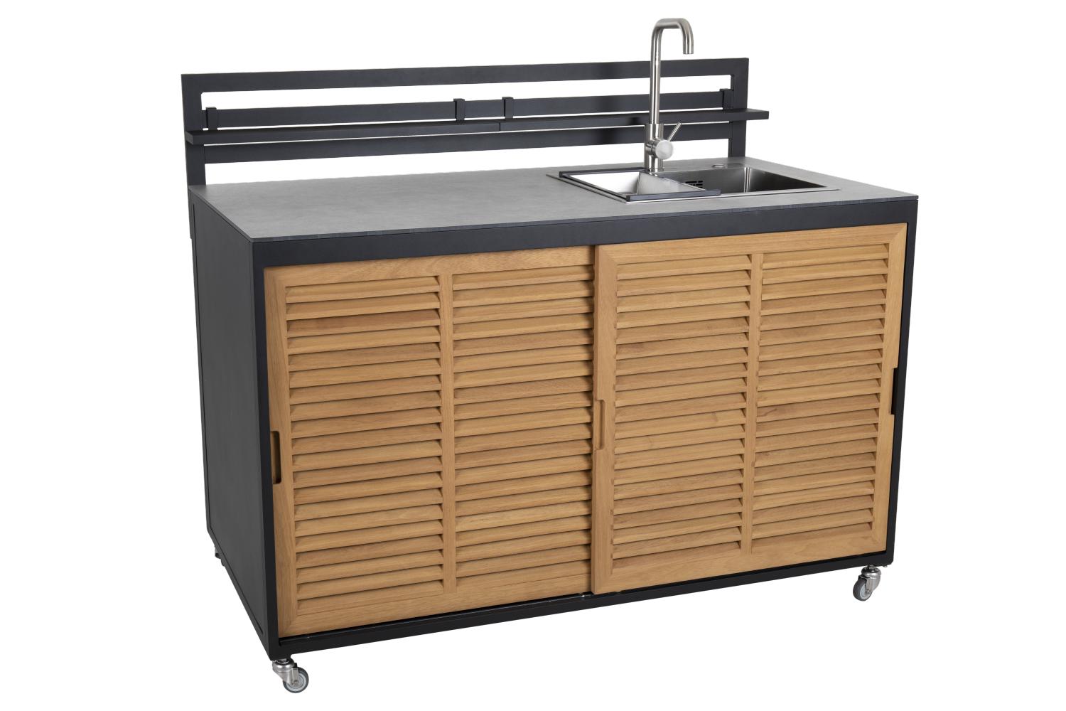 Fornax Außenküche Module Spülelement incl. Endstück Alu Teakholz