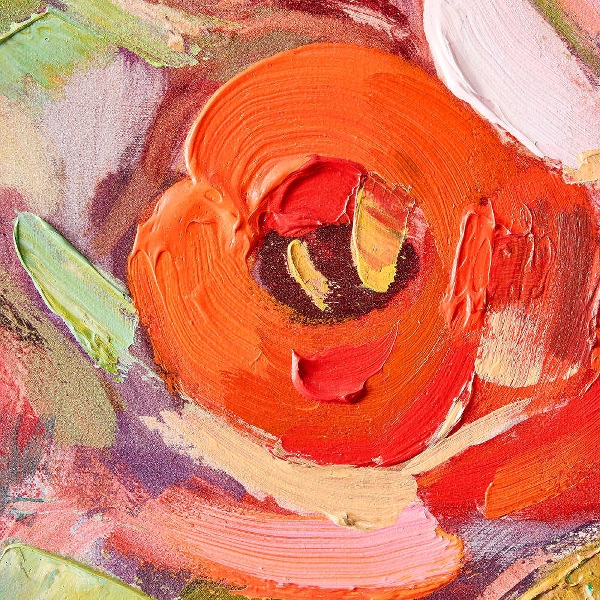 Bild 100 x 100 cm Flowers Blumen Leinwand handgemalt multicolor