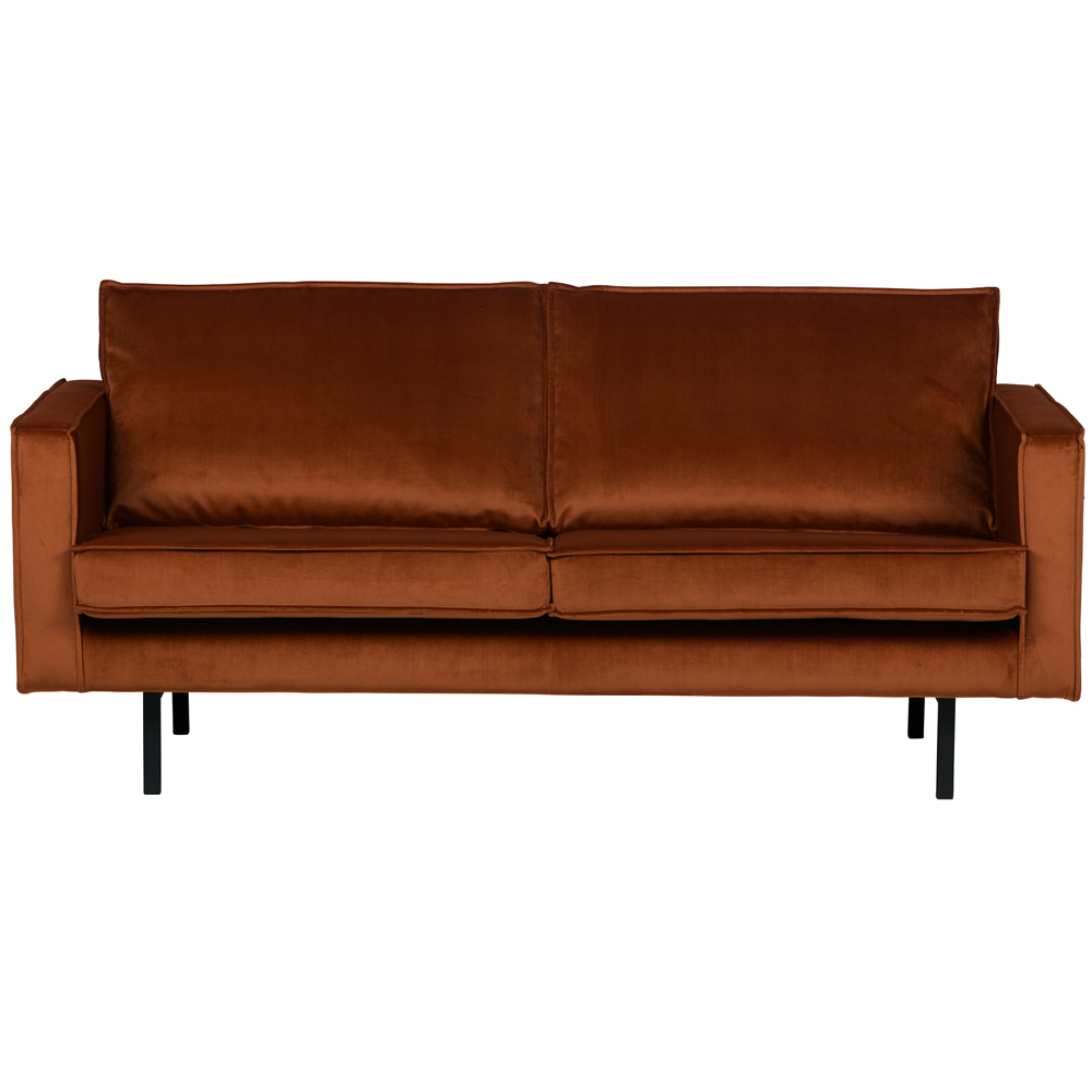 2,5 Sitzer Sofa Rodeo Samt rostfarben Couch Garnitur Samtsofa Couchgarnitur