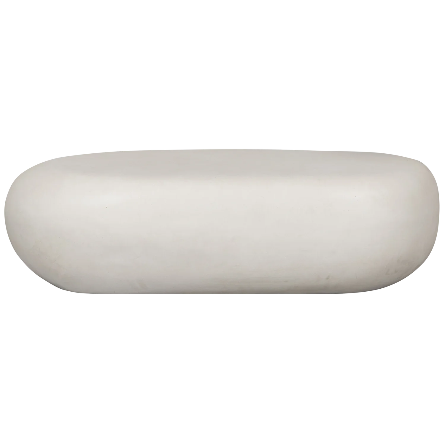 Couchtisch Pebble 100 x 43 cm Faserlehm Betonoptik weiß Outdoor