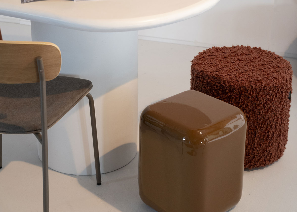 Pouf Vista Ø 40 cm Hocker Sitzhocker terracotta