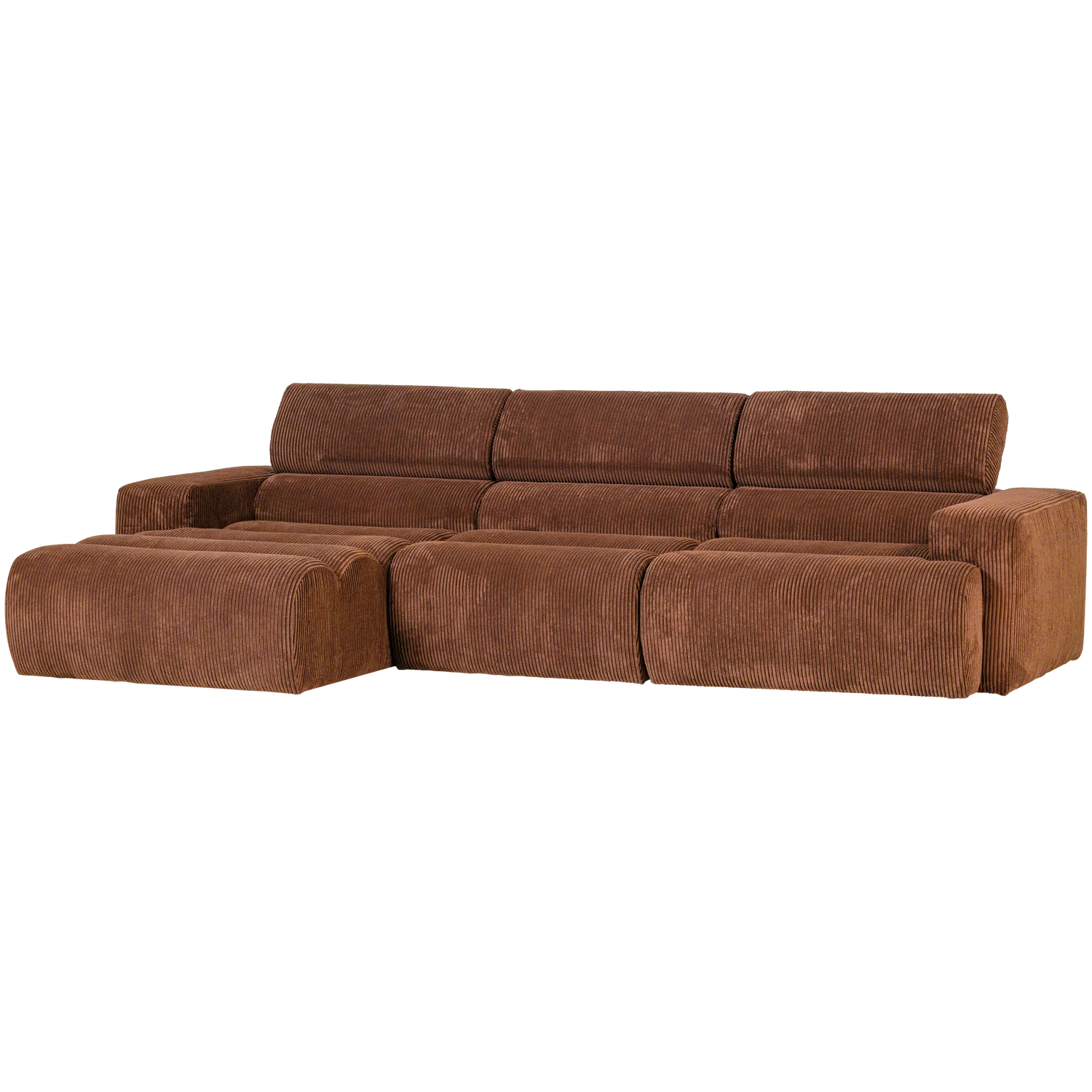 Ecksofa Sofa NOVI Bezug Rippstoff terra Chaiselongue links