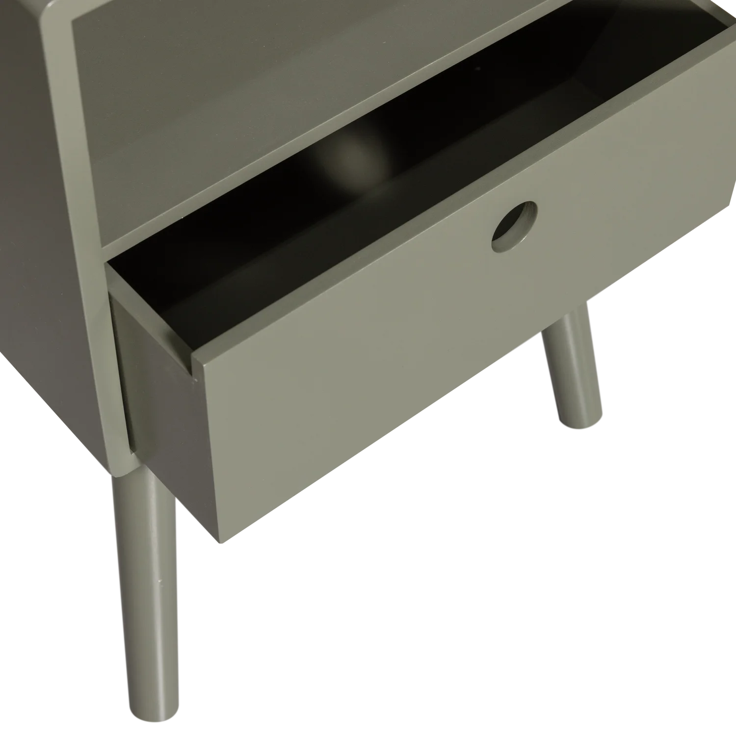 Nachtschränkchen OZZY H 53 cm mit 1 Schublade MDF warmes grün 