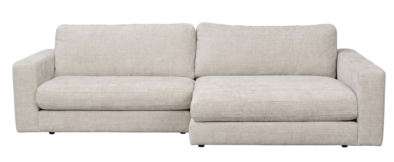 3-Sitzer-Sofa ALMA hellgrau Longchair rechts