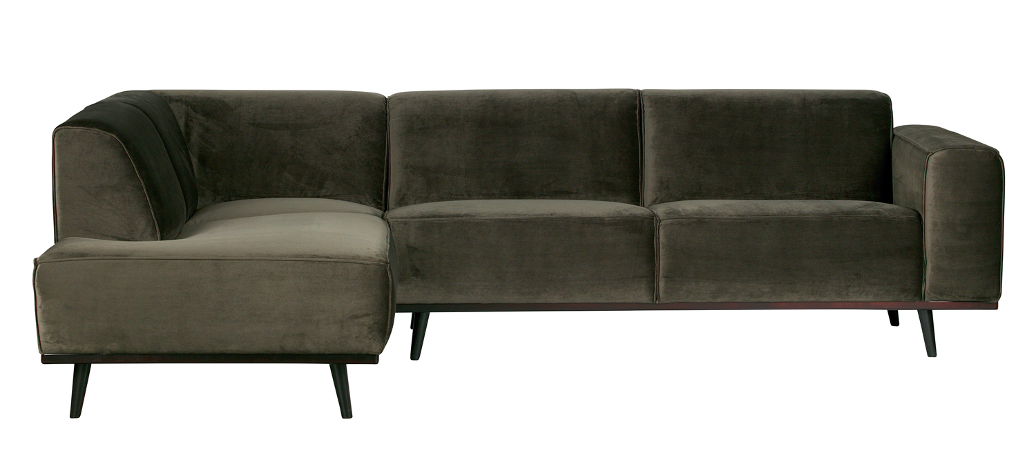 Ecksofa STATEMENT Samt warmgrün links