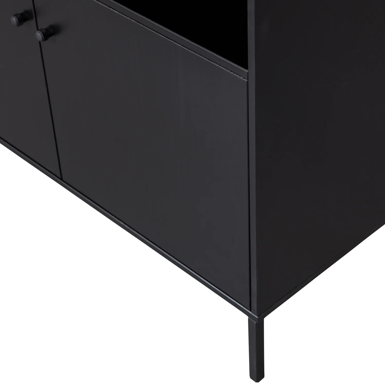 Regal offener Schrank XAM H 155 cm grau Kiefer schwarz FSC-zertifiziert
