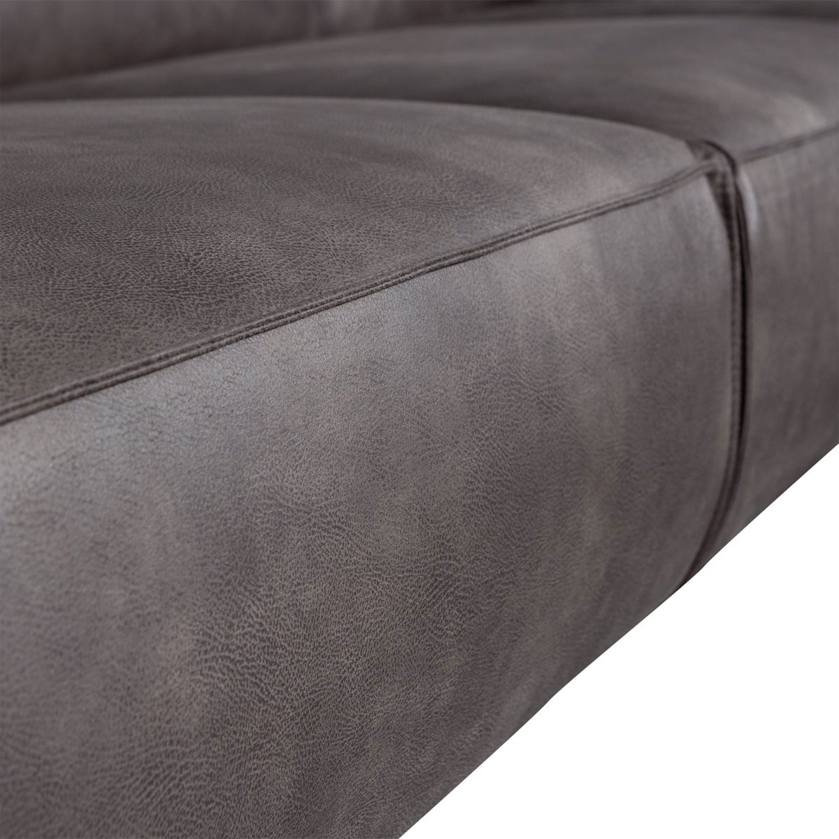 woood 3 Sitzer Sofa Statement Eco Ledert dunkelgrau Couch