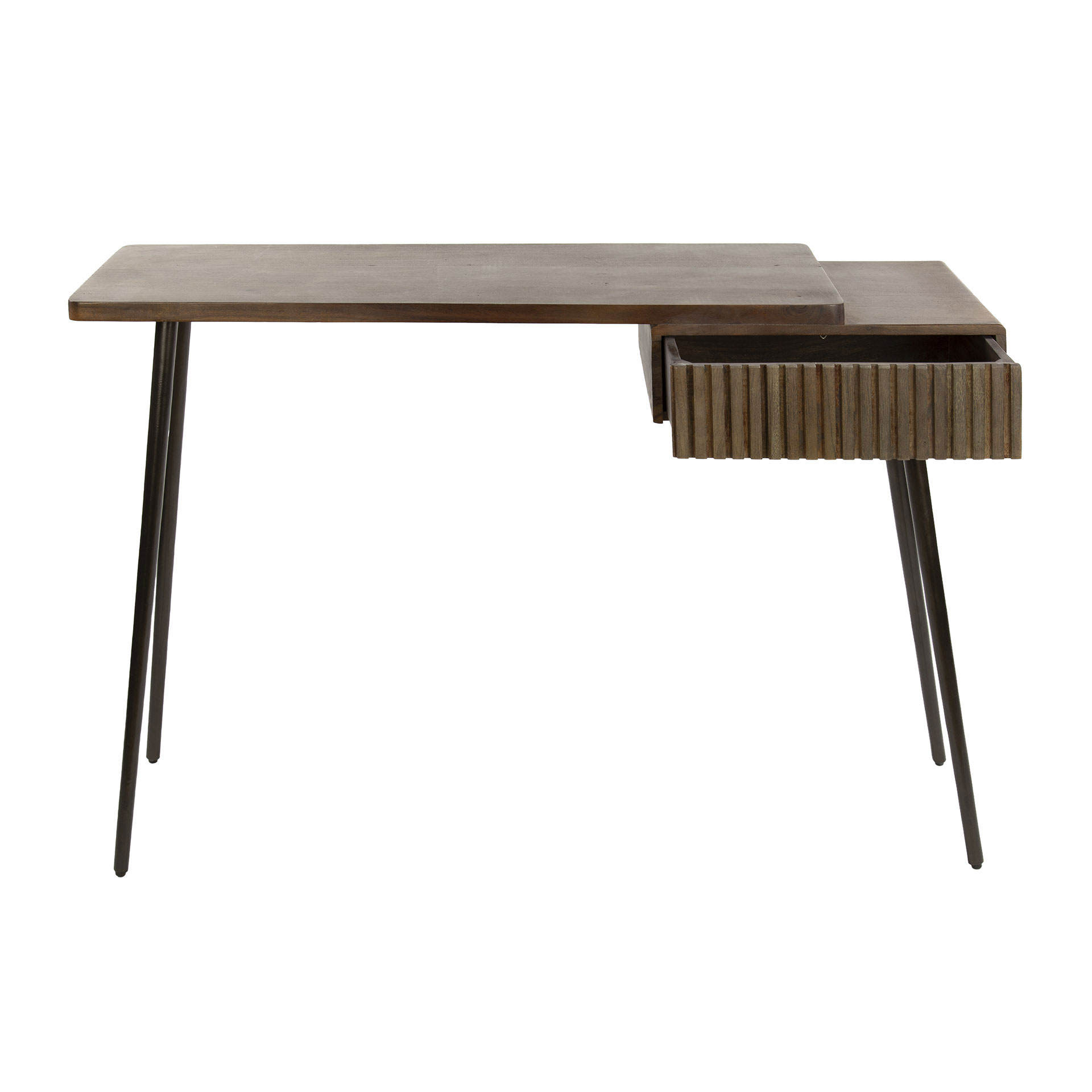 Schminktisch Konsolentisch SOUL 120 cm Akazie massiv braun Metall