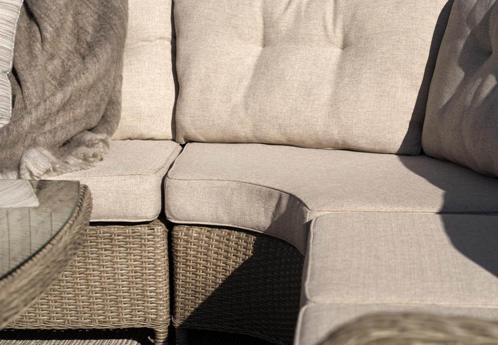 Loungegruppe Sitzgruppe Hornbrook incl. Kissen Kunstrattan beige