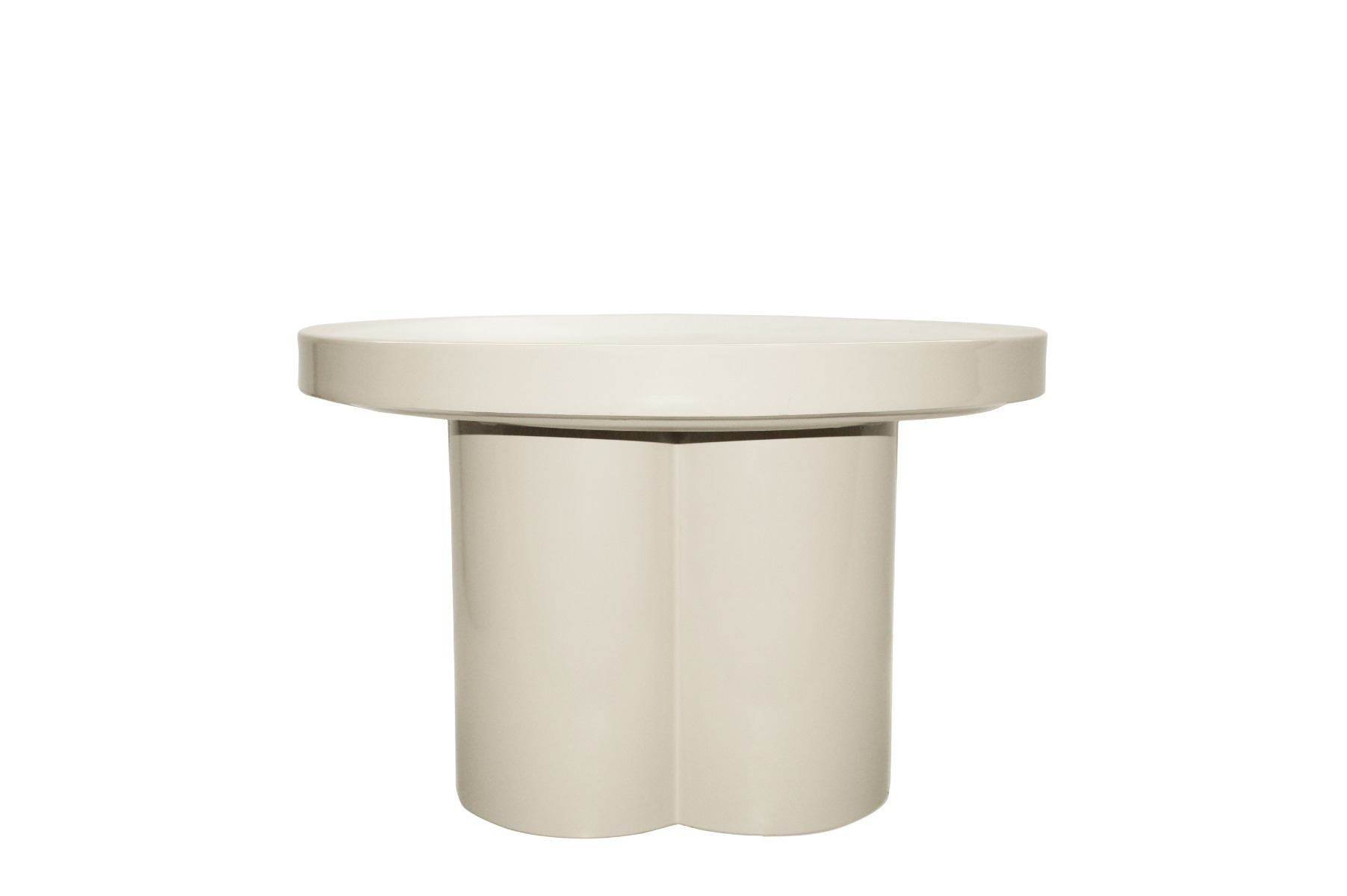 Couchtisch Noa rund Ø 56 cm Metall Off White Anstelltisch Sofatisch Beistelltisch
