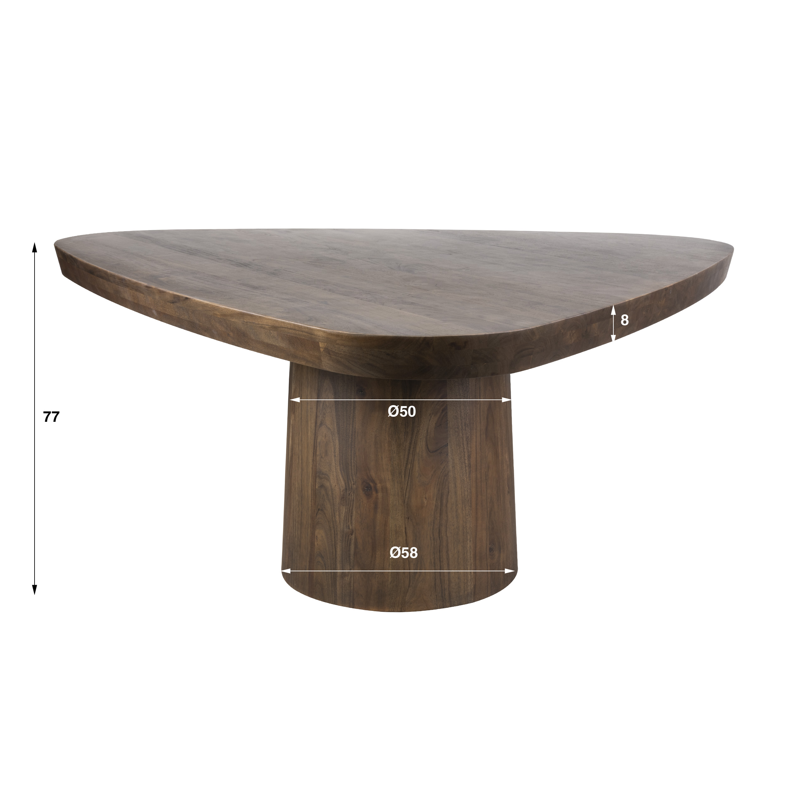 ROMA – Organischer Design-Esstisch aus massiver Akazie 165 cm
