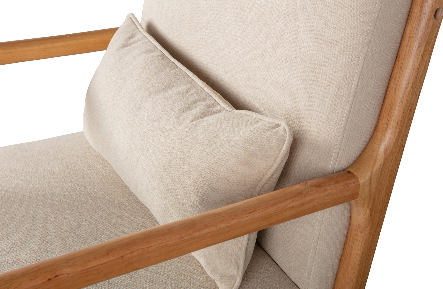 woood Lounge Sessel Mark Webstoff naturel