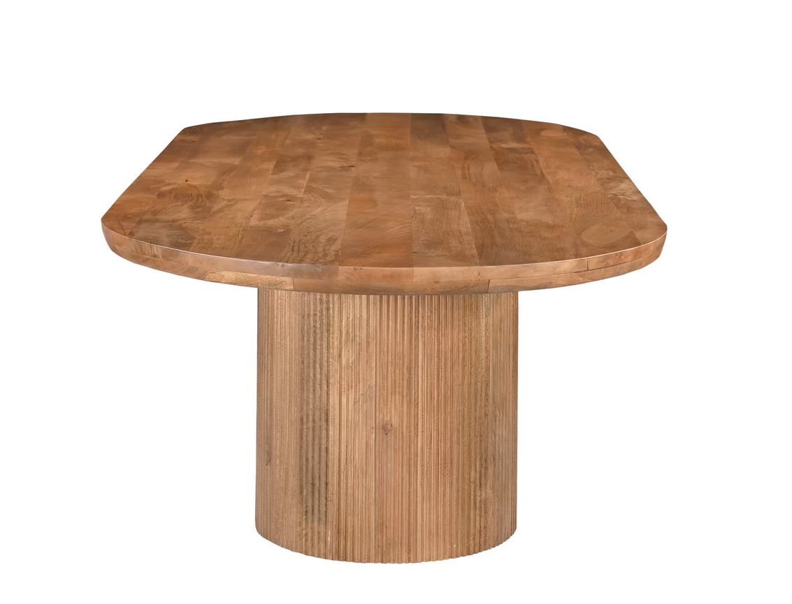 Esstisch MARSEILLE 250 cm oval Mango Holz natur hellbraun