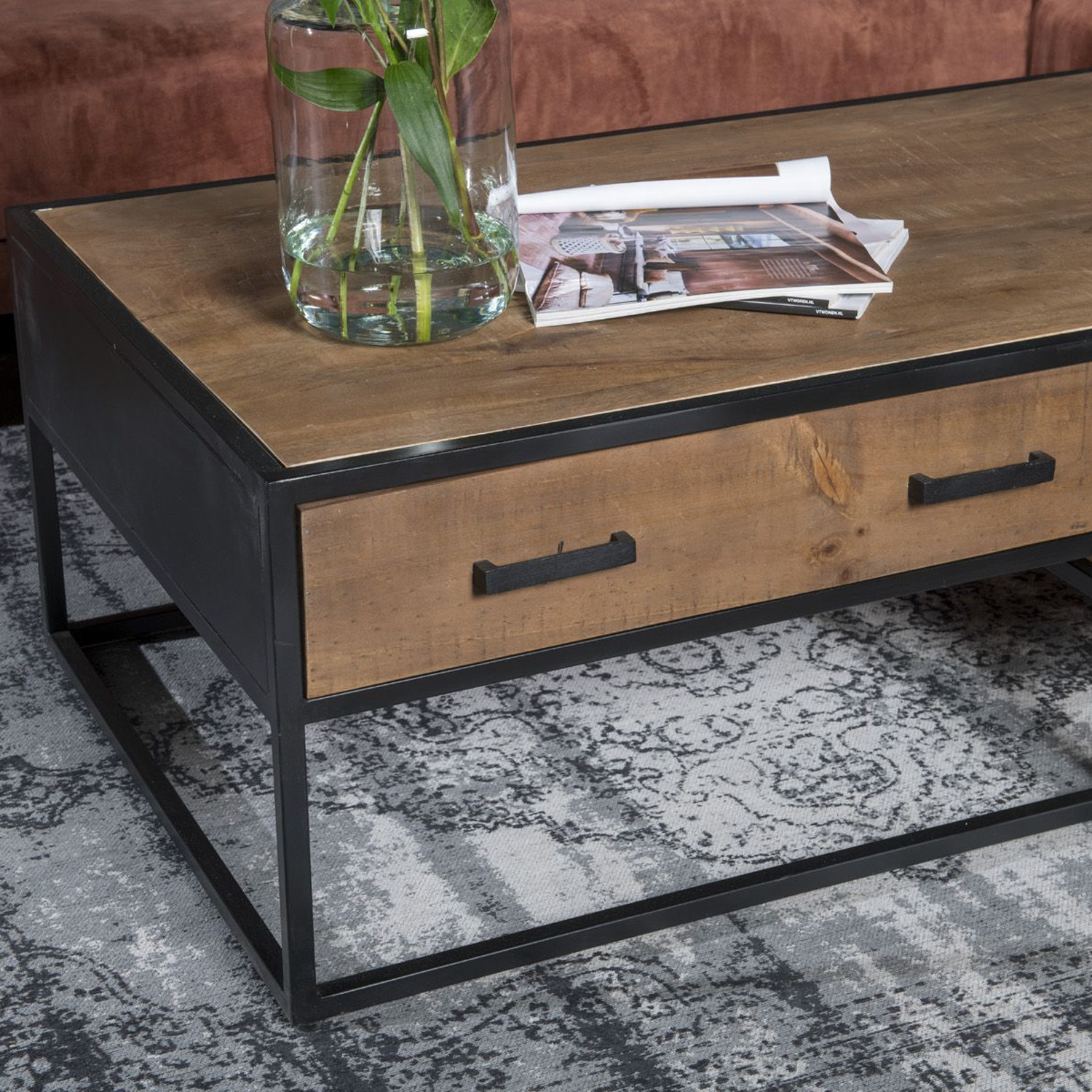 Couchtisch Sturdy mit Schubladen 120 x 70 cm Mango Holz