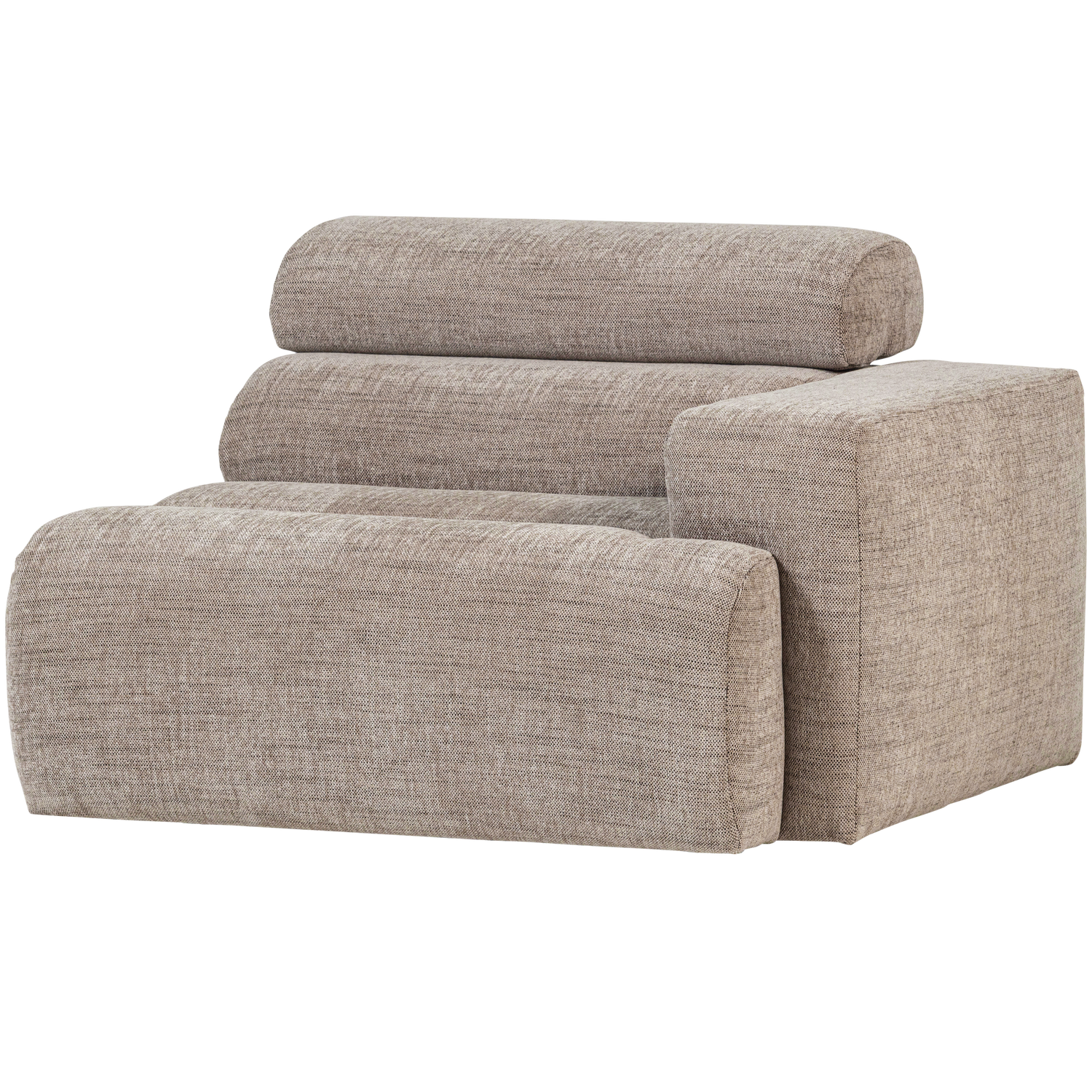 Sofaelement NOVI mit Armlehne rechts Element Webstoff natur melange