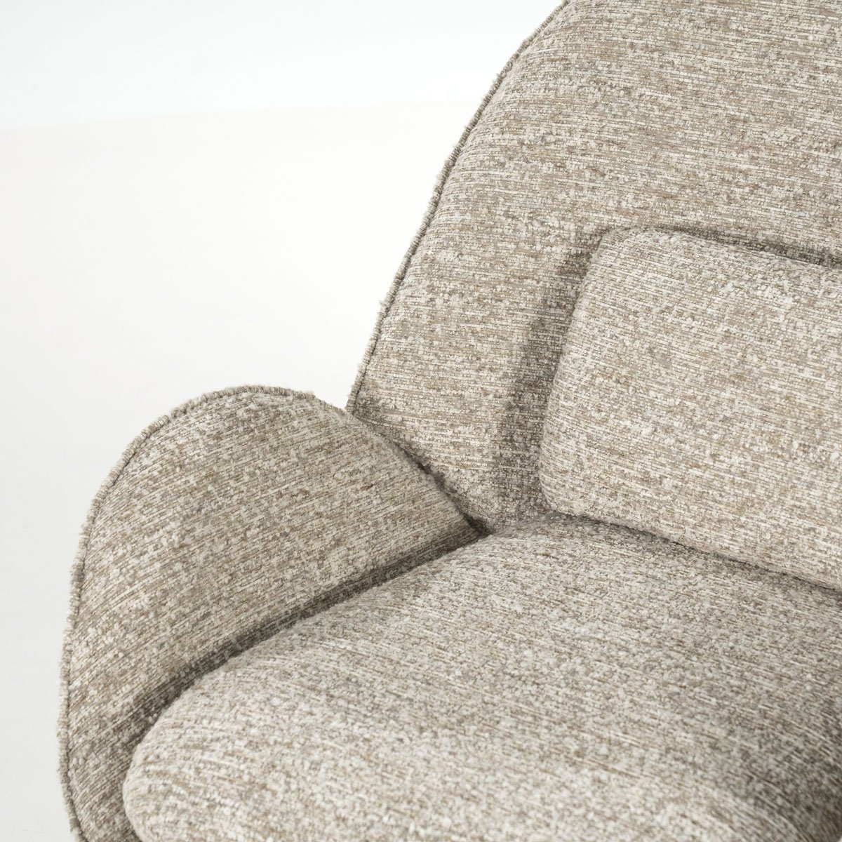 Sessel Ryan Stoff taupe mit Hocker Relaxsessel Fernsehsessel