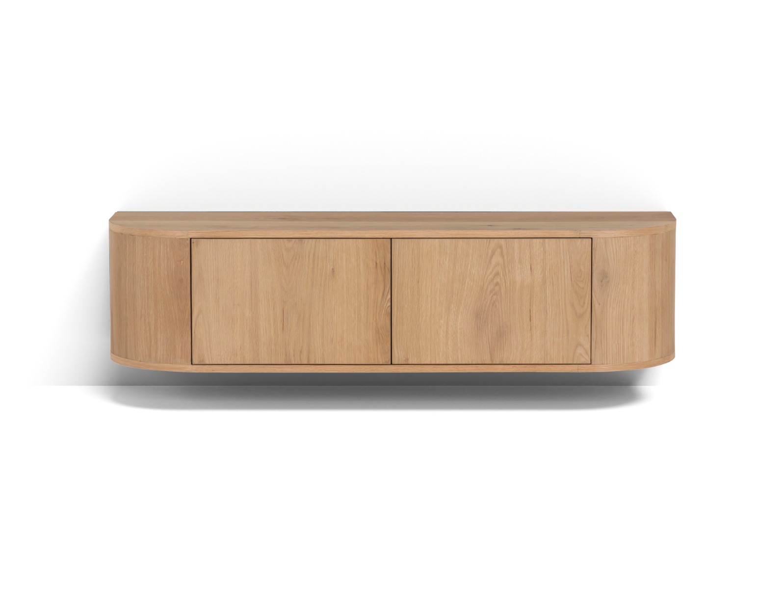 TV Möbel Lowboard Novero 140 cm schwebend Eichenholzfurnier natur Kommode