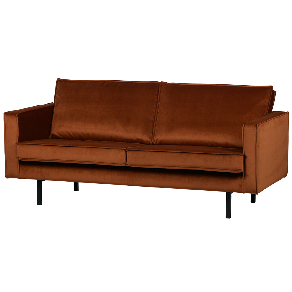 2,5 Sitzer Sofa Rodeo Samt rostfarben Couch Garnitur Samtsofa Couchgarnitur