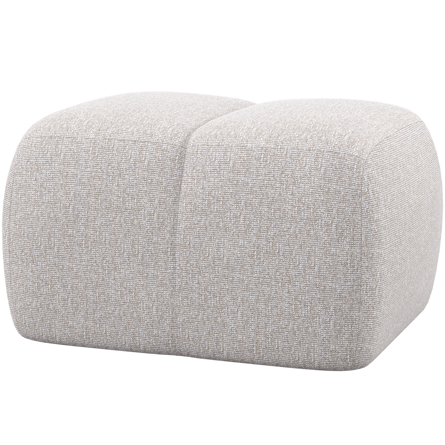 Pouf MOJO 80 x 60 cm Hocker Sitzhocker Bouclé ecru melange
