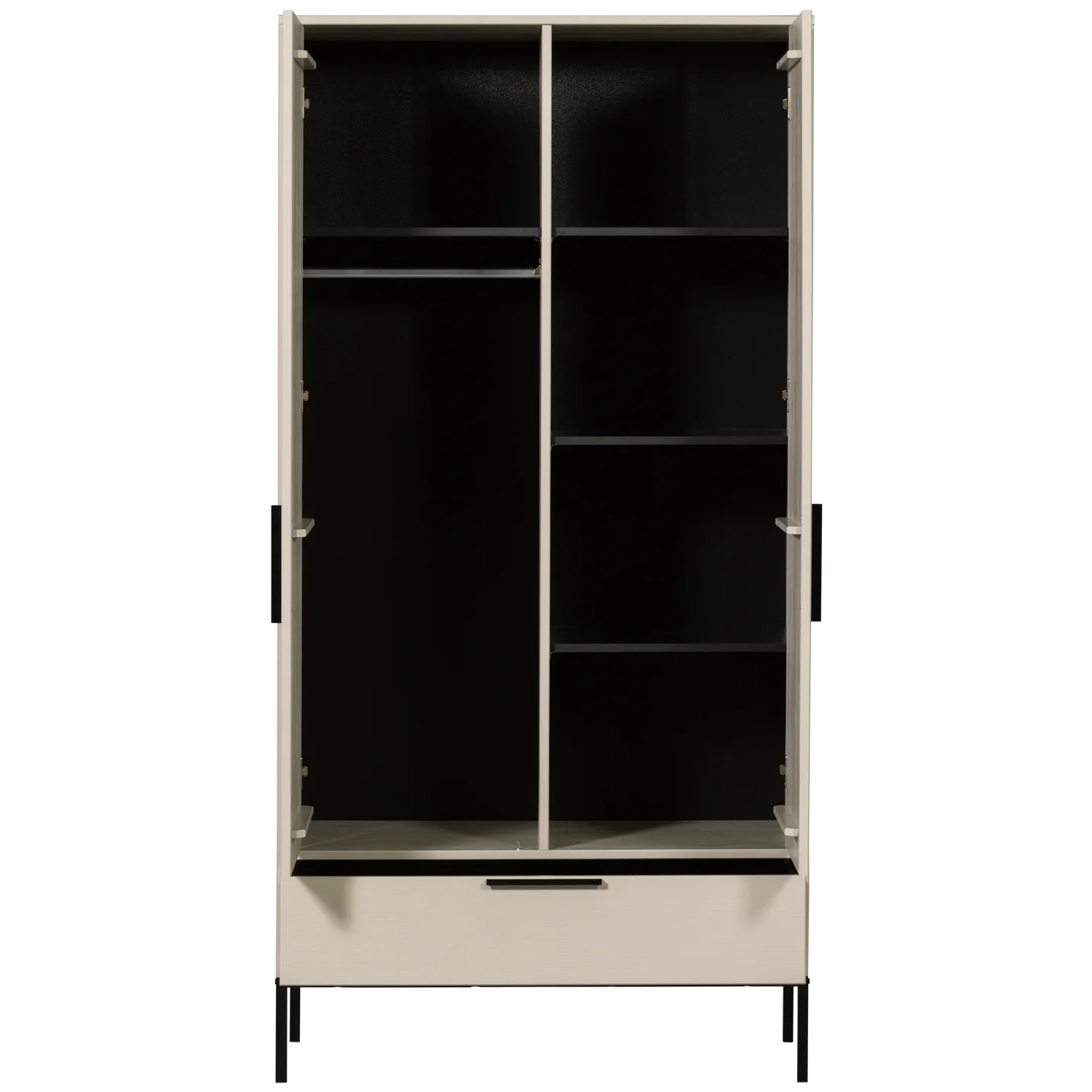 Kleiderschrank Adam staubgrau 100 cm Kiefer