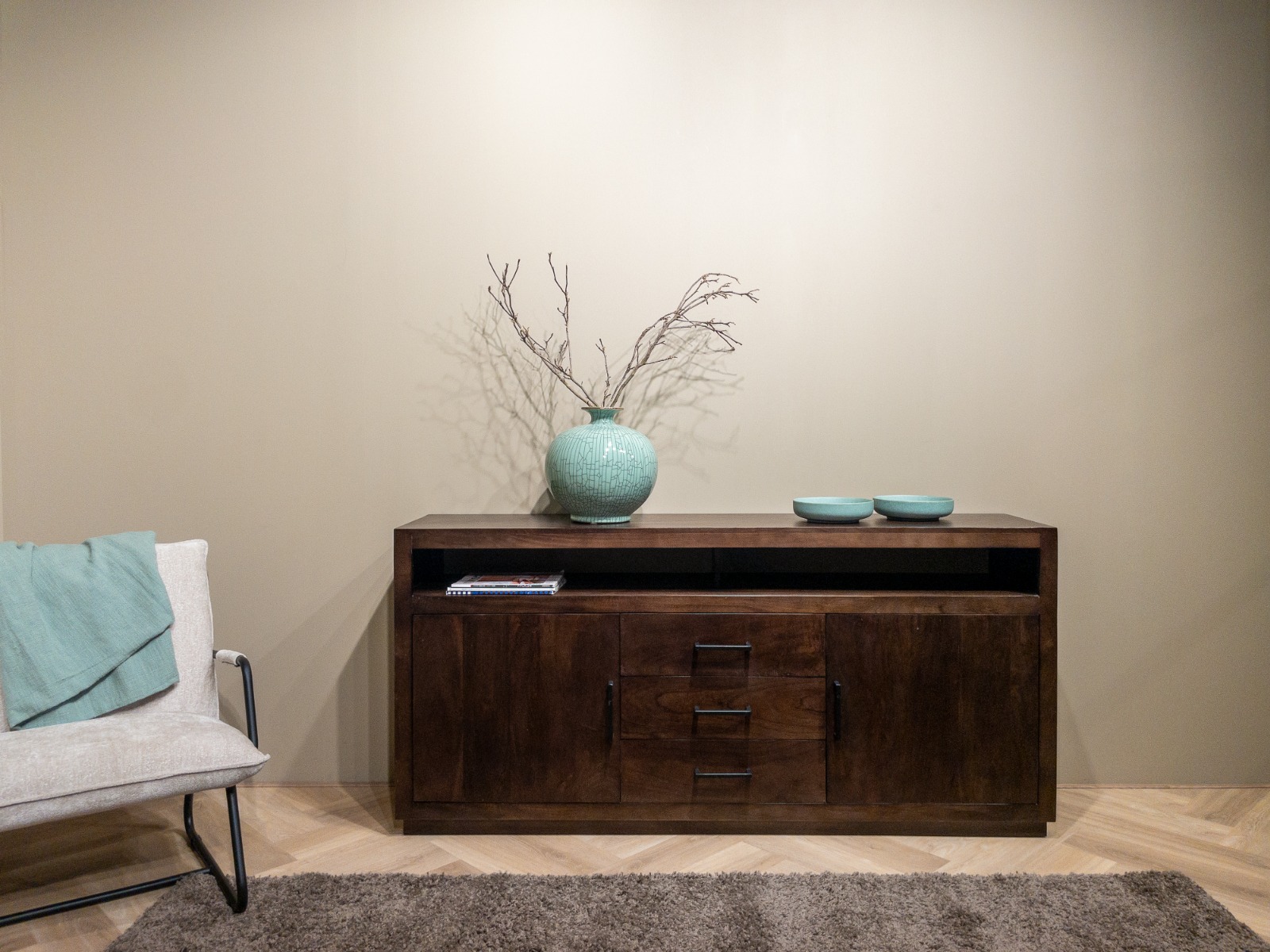 Sideboard Jaxx B 180 cm Mango Massivholz braun