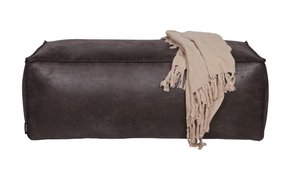 Sitzhocker RODEO Leder Hocker Vintage schwarz