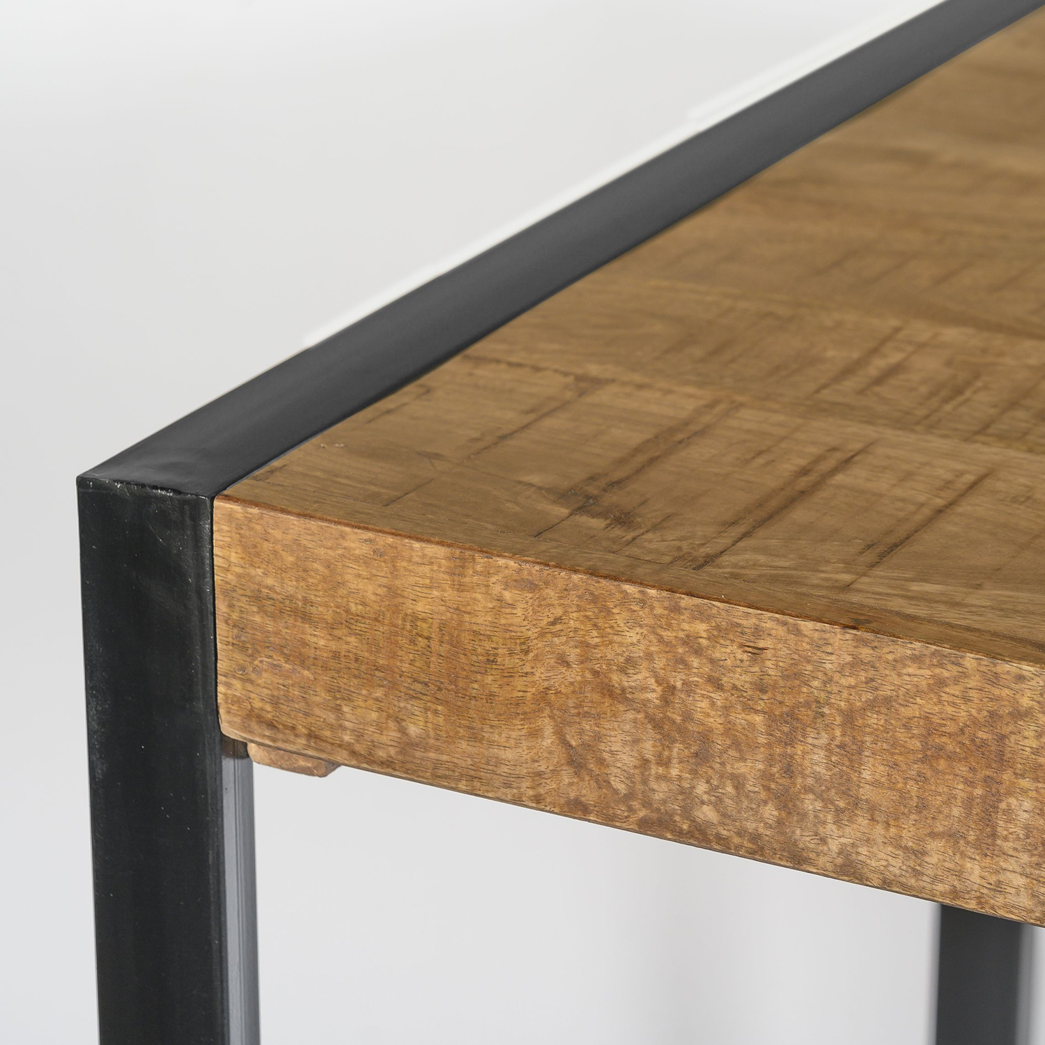 Bartisch Nairobi 140 x 90 cm Mangoholz Metall schwarz
