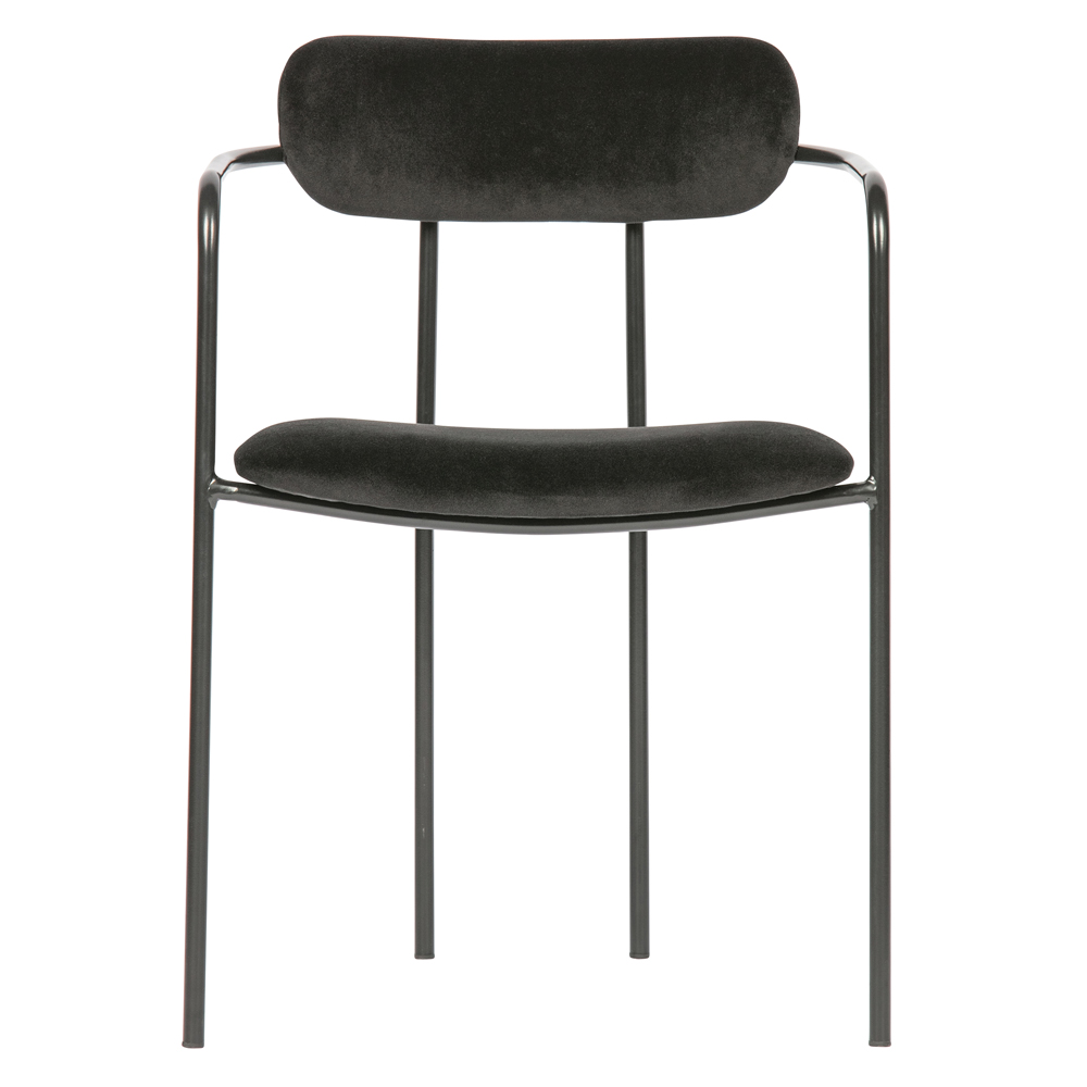 2er Set Esstischstuhl Ivy Samt schwarz Stuhl