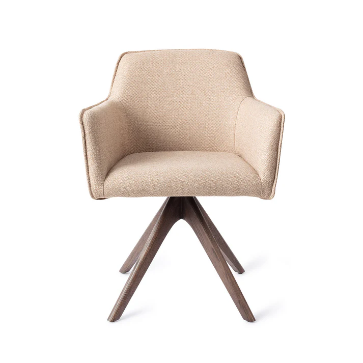 Esszimmerstuhl HOFU drehbar – Wild Walnut mit Gestell in Eiche wallnussfarben